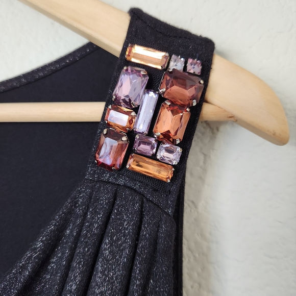 NWT Women's Jones New York Black Shimmer Embellished Tank Top Size M - Picture 2 of 7